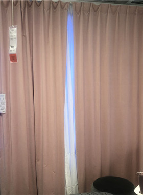 IKEA宜家纯棉窗帘 桑尼拉简约轻奢风窗帘两幅灰色粉色绿色250x290