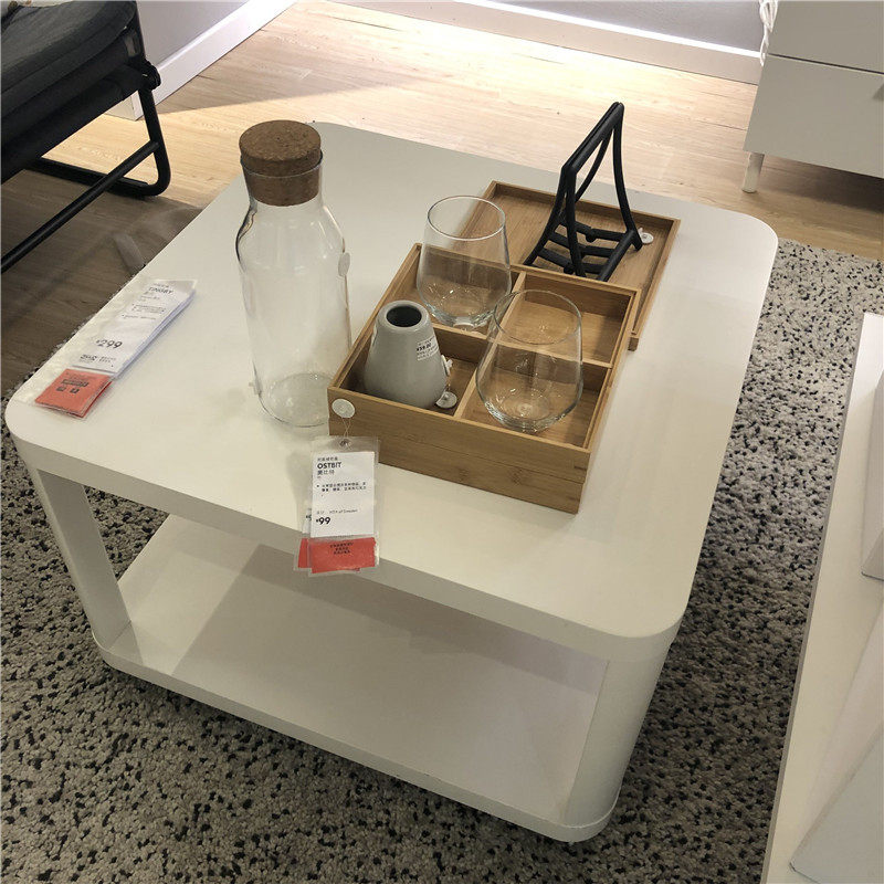 ikea宜家小型茶几 tingby新贝 脚轮移动边桌简约轻奢风多色