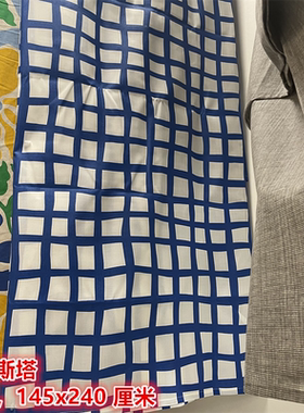 IKEA宜家 皮勒斯塔 桌布可擦拭防水桌布餐桌布艺装饰桌布蓝色格子