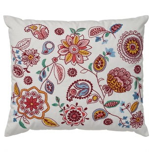 IKEA宜家菲尔菲乐 靠垫沙发抱枕柔软舒适床头枕刺绣花卉图案50x58