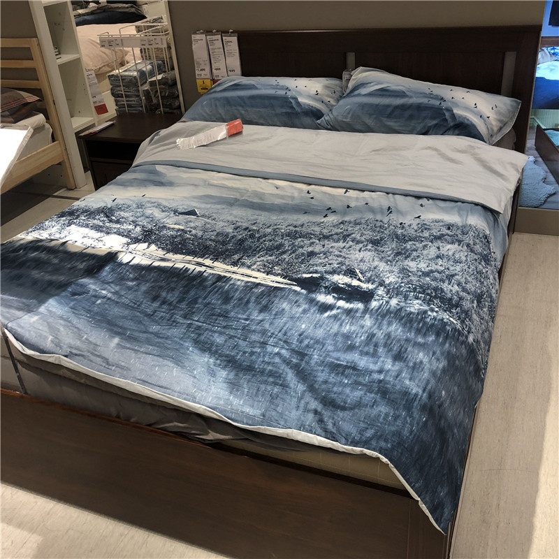 ikea宜家新品被套桑德水墨画风景