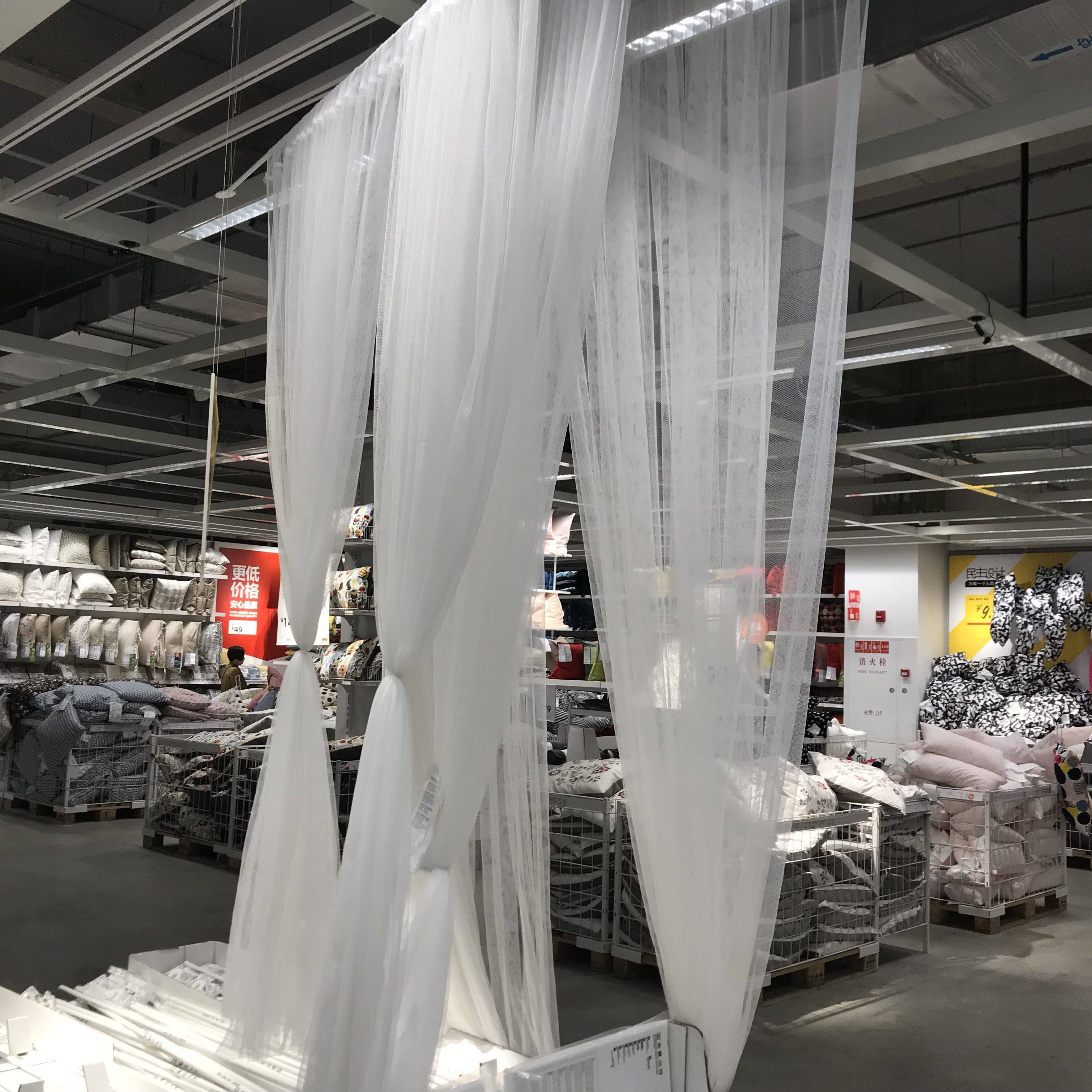 ikea宜家 利尔网帘纱帘白色现代简约小清新窗帘 家居装饰窗纱