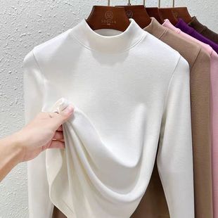 儿童双面德绒打底衫2026秋冬季新款半高领保暖内搭男女童长袖上衣