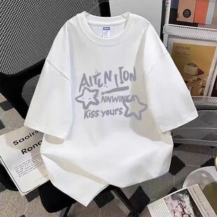 女童2026夏季新款纯棉短袖T恤中大童女孩宽松oversize百搭上衣潮