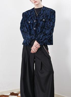 ASSEEN 进口绒面提花水洗牛仔夹克外套  截短廓形拉长腿部比例