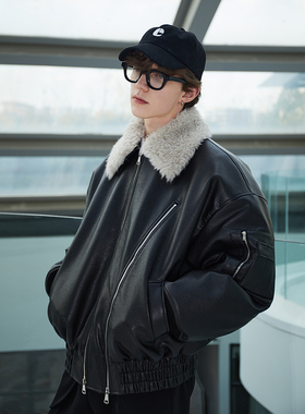 ASSEEN重磅羽绒皮夹克 白鸭绒 优质混纺仿真皮 防水透气保温