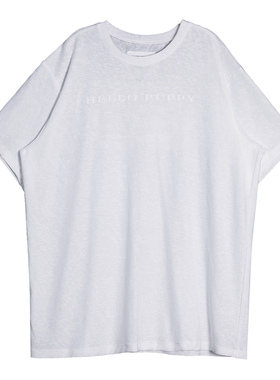 ASSEEN尔幸 卷毛狗印花白T恤 轻薄透气 男女同款