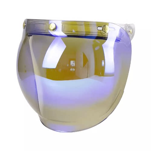 台湾制造日本泡泡镜片三按钮扣式头盔无帽檐带镜架可掀防晒紫外线