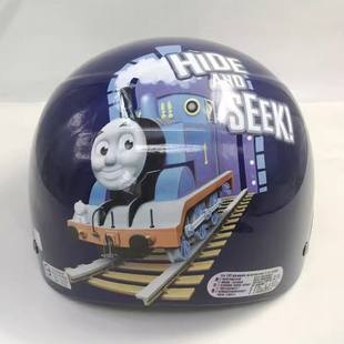 台湾EVO汤玛士火车电动摩托车儿童头盔安全帽男女宝小孩防晒夏季