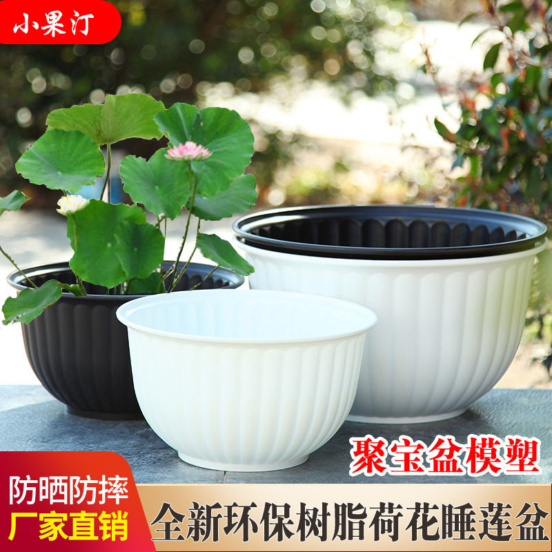 小果汀树脂水培花盆无孔大号绿箩睡莲铜钱草碗莲荷花塑料花盆