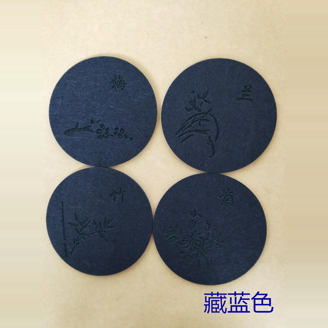 订制13厘米定制吸水纸杯垫洒吧餐吧咖啡厅吸水杯垫毛毡材质杯垫图片