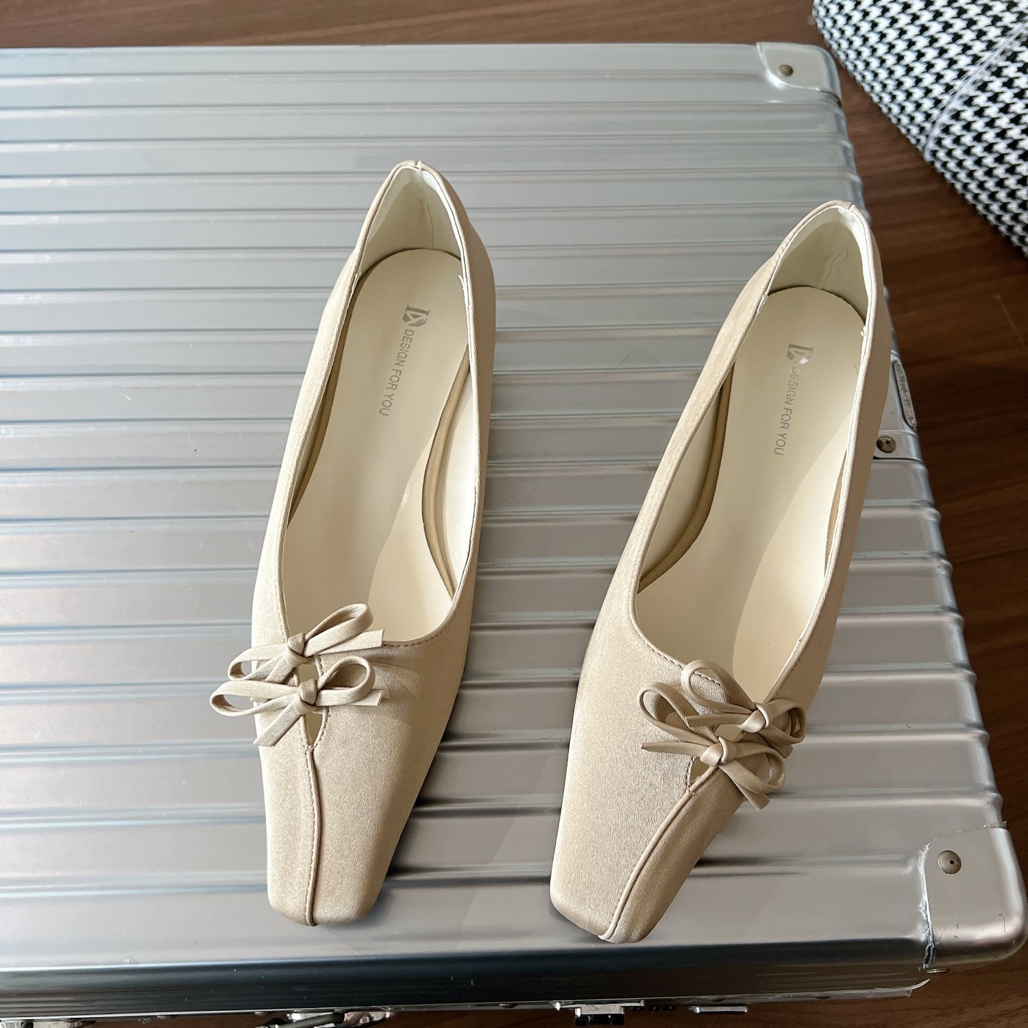 2026春季新款法式方头鞋子女浅口单鞋女双蝴蝶结气质温柔单鞋女,女鞋,浅口单鞋,淘宝优惠券,粉丝福利购,淘宝优惠卷