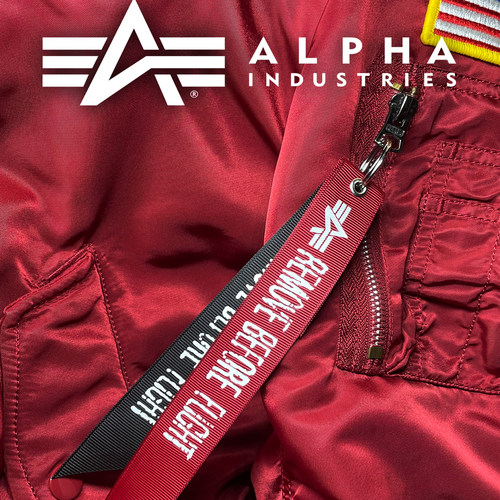 阿尔法ALPHA飞行夹克红色飘带