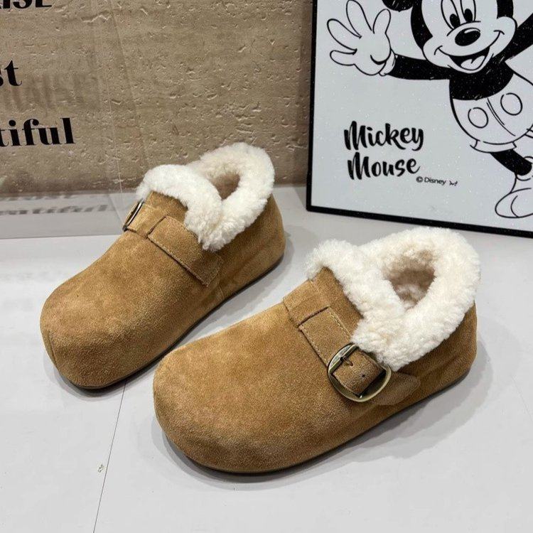 网红厚底加绒内增高3cm豆豆勃肯鞋女2025冬季新款保暖棉鞋乐福鞋,运动鞋new,德训鞋,淘宝优惠券,粉丝福利购,淘宝优惠卷