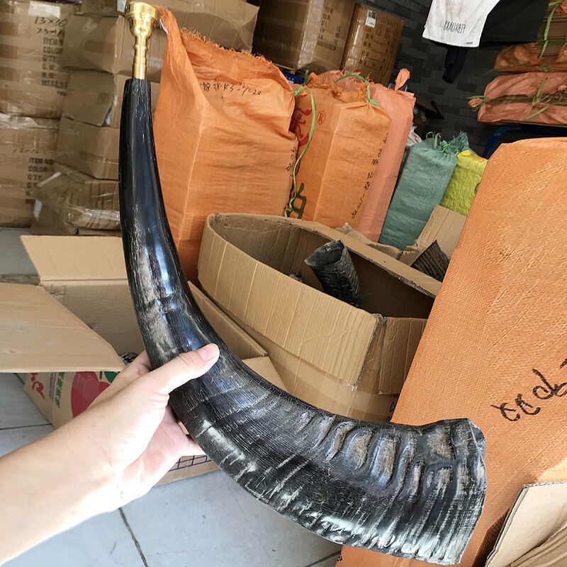 天然水牛角号角手工制作工艺品表演道具民族装饰摆件道士喇叭法器