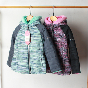 140码 欧美单 儿童棉袄女童拉链衫 连帽外贸 E971 棉衣冬季 C1童装