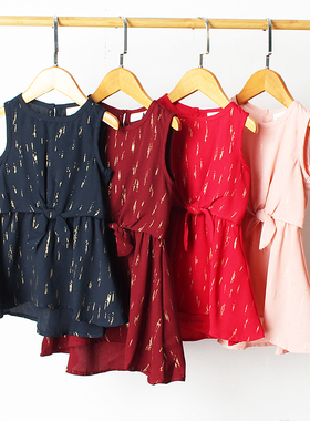 清仓E841-P3 童装80-128码欧美儿童雪纺连衣裙背心裙女童春秋外贸