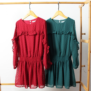 欧美儿童蕾丝长袖 清仓J244 167码 128 裙连衣裙春秋女童外贸 B2童装