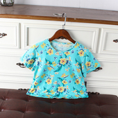 I1童装 半袖 130 欧美儿童纯棉短袖 K025 短款 160码 T恤夏季 女童外贸