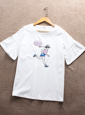 瑕疵 E428-V4 童装160-170码国内单儿童纯棉短袖T恤圆领半袖女童