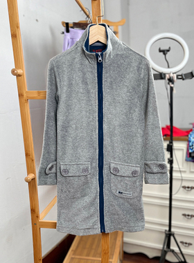 K689童装100-120码欧美儿童摇粒绒拉链衫立领外套男童中长款外贸