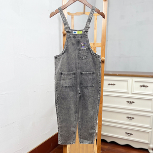 童装 纯棉长裤 120 国内儿童牛仔背带裤 女童春秋卡通 160码 K515