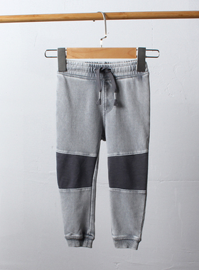 瑕疵J177-S2 童装92-140码欧美儿童重水洗做旧休闲裤长裤毛圈外贸