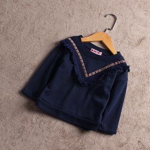 中童小童女童春秋款 日本儿童加绒卫衣套头衫 外贸 中D清仓童装 B002