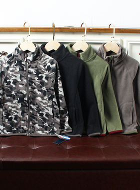 J642 童装 115-155码 欧美儿童摇粒绒拉链衫长袖外套男女童外贸