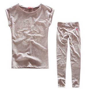 瑕疵W388-中D2 女装欧美单睡衣家居服套装女式夏装卡通加大码外贸