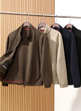 柜13W 意式鼎奢 老钱风 绵羊毛混纺 男士高级立领飞行员夹克外套