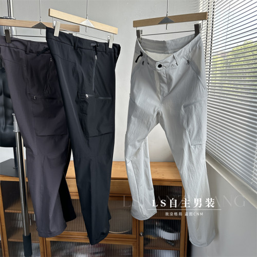 立体口袋机能风防刮耐磨防泼水男士户外休闲裤薄款软壳裤