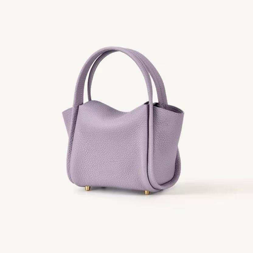 时尚轻奢春夏元宝包mini菜篮子真皮单肩斜挎手提迷你小手机包