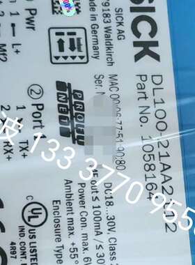 {议价}1058164 DL100-21AA2112 西克激光测距远