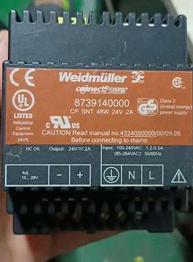 {议价}魏德米勒开关电源CP SNT 48W 24V2A 87391