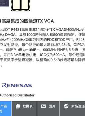 议价全新正品IDT  F4481LKGI射频放大器芯片剩余