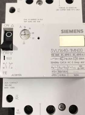 议价西门子3VU1640-1MN00马达保护断路器 拆机 九
