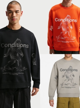 Nike ACG 户外机能3M反光印花拒水加绒套头圆领卫衣 IF1491-009