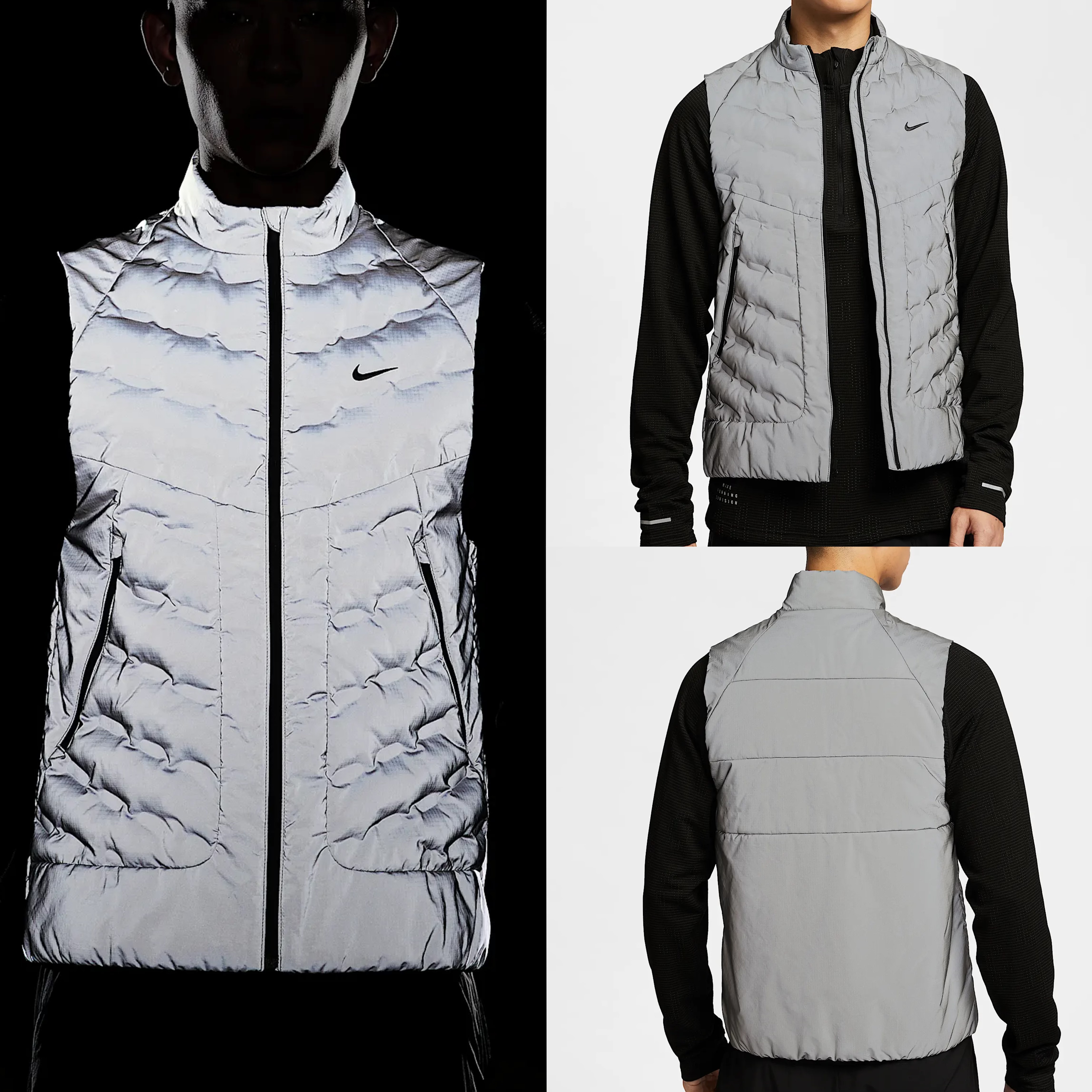 NIKEADV田径跑步反光保暖马甲