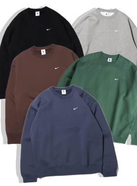 Nike SOLO NRG 重磅刺绣logo复古简约保暖圆领套头卫衣DX1362-063