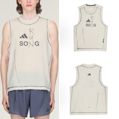 Adidas阿迪达斯TANK TOP联名款田径跑步运动速干休闲背心 KT0775