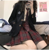 原创DK秋冬学院风班服校供两粒扣西装 jk制服西服套装 女正版 外套