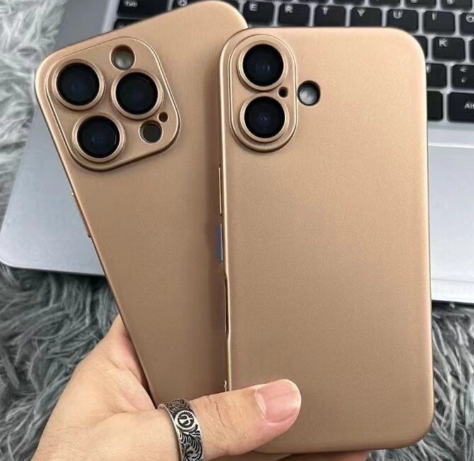 适用苹果官16Promax手机壳15pro沙漠金14plus全包新款轻奢外壳13高级感12简约11原机色原版钛金属两个摄像头