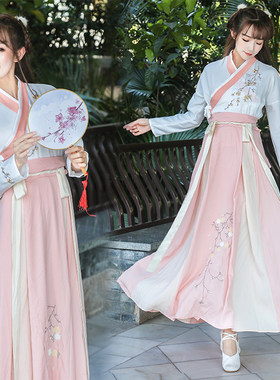 改良日常仙女清新淡雅学生古装
