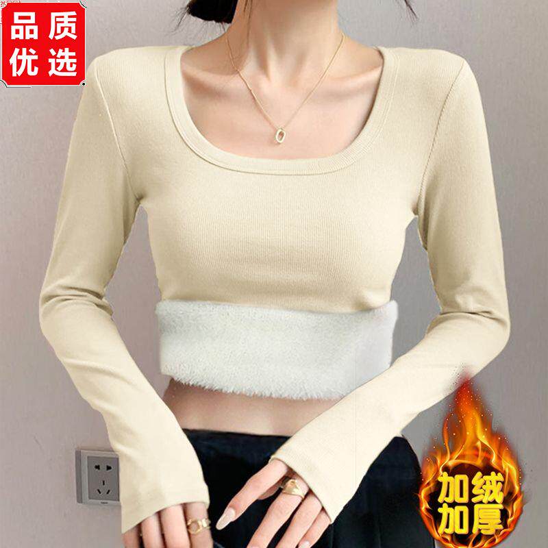 加绒加厚打底衫女2026冬