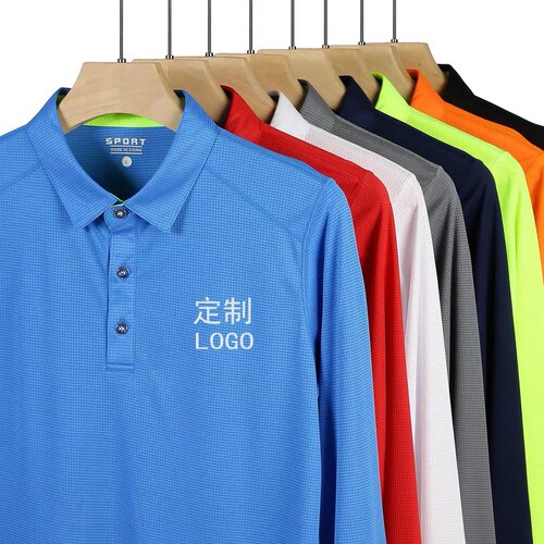 速干t恤工作服男春秋长袖翻领POLO衫工装夏季4S店汽修理公司工服