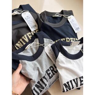 美式复古 水洗棉轻做旧印花 男士休闲圆领长袖T恤 情侣秋冬打底衫