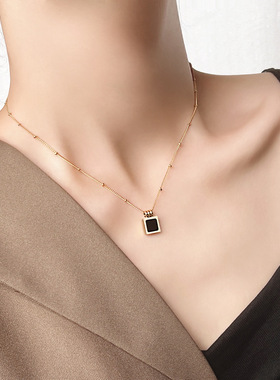 钛钢钛钢女项链毛衣链