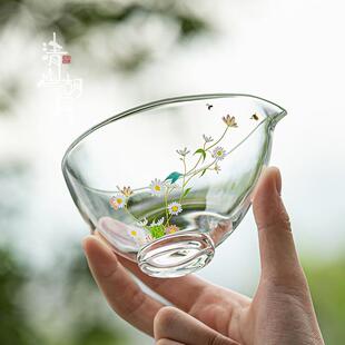 玻璃茶具公道杯小清新茶室耐热分茶器高透明茶海家用简约茶海均杯