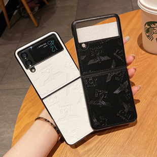 高档时尚 zlip3折叠f7070外壳f711 潮牌适用三星zflip4手机壳情侣款